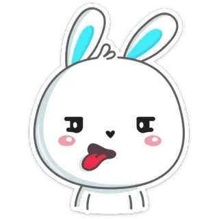 😋 Dibujos animados, Conejo, Animal, Divertido, Lindo, Lengua telegram sticker