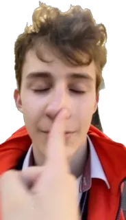 👆 dedo, nariz, retrato, pessoa, gesto telegram sticker