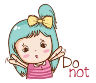 😟 Do not Cartoon, Mädchen, Süß, Sticker telegram sticker