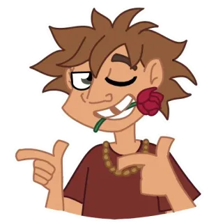 🌹 kartun, karakter, mawar, menunjuk, orang, manik-manik telegram sticker