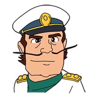 😎 Offizier, Cartoon, Kapitän, Uniform, Animation telegram sticker