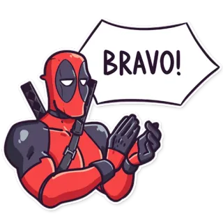 👏 Deadpool BRAVO! Deadpool, marvel, bravo, sticker, superhero, clapping telegram sticker