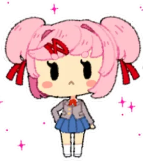 💕 Natsuki Doki Doki Literature Club! Anime, Słodkie, Kawaii, Naklejka, Doki Doki Literature Club, Natsuki telegram sticker