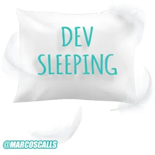 🤑 DEV SLEEPING @MARCOSCSALLS developer, sleeping, pillow, computer science, coding, programmer telegram sticker