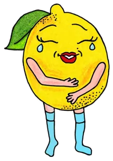 😂 zitrone, cartoon, frucht, figur, lustig telegram sticker