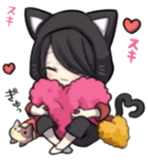 💖 スキ каваий, милый, кот, сердце, любовь, аниме, манга whatsapp sticker