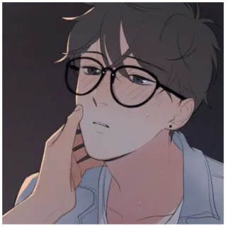 😕 Anime, Kreskówka, Postać, Okulary, Portret telegram sticker