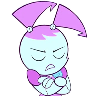 😠 Jenny Wakeman My Life as a Teenage Robot dessin animé, animé, robot, adolescent, Jenny Wakeman, ma vie de robot adolescente telegram sticker