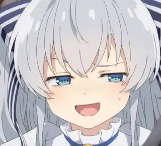 😄 Anime, Garota, Expressão, Sorriso irônico, Fofo, Desenho animado whatsapp sticker