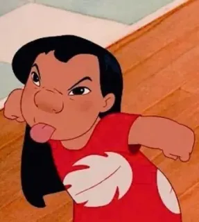 😍 Lilo Pelekai Lilo & Stitch мультфильм, Дисней, Лило, Лило и Стич, персонаж, злой telegram sticker