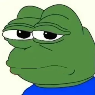 😐 Pepe the Frog Пепе, лягушка, мем, интернет мем, грустный, выражение whatsapp sticker