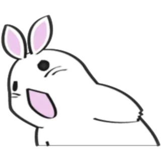 ❗ lapin, lapinou, animal, mignon, dessin animé, blanc, oreilles whatsapp sticker