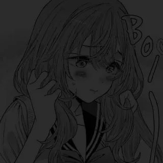 🖤 BOO Anime, Manga, Carino, Ragazza, Bu, Spaventato telegram sticker