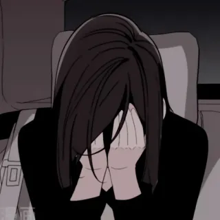 ✖️ smutny, płacz, anime, manga, emocjonalny, przygnębiony telegram sticker