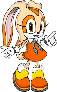 👆 Cream the Rabbit Sonic the Hedgehog Kartun, Kelinci, Sega, Sonic, Anime telegram sticker