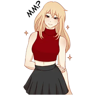 🤨 MM? wanita, gadis, imut, anime, manga, pertanyaan whatsapp sticker