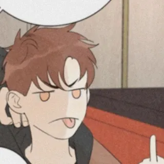 🎞 dedo corazón, gesto ofensivo, dibujo animado, estilo anime, personaje, sacando la lengua telegram sticker