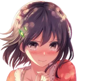 🙄 อนิเมะผู้หญิง, ร้องไห้, หน้าแดง, น่ารัก, ประกาย, การ์ตูน telegram sticker