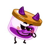 😈 pote, diabo, desenho animado, roxo, kawaii, fofo, chifres, malvado telegram sticker