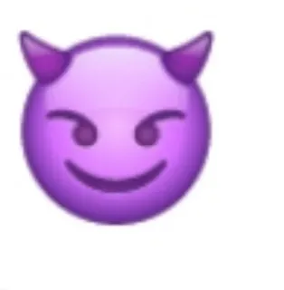 😈 Эмодзи, Дьявол, Злой, Фиолетовый, Рога, Смайлик, Мультфильм whatsapp sticker