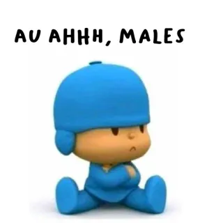 👀 Pocoyo AU AHHH, MALES cartoon, anger, male, meme, pocoyo telegram sticker