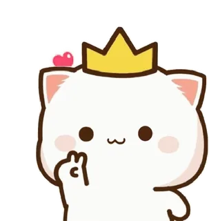 ✌️ gato, corona, corazón, lindo, pegatina telegram sticker