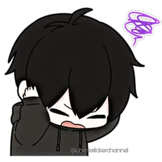 😵 anime, cartoon, character, confused, exasperated whatsapp sticker