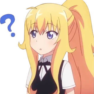 ❓ anime, question mark, confused, character, sticker whatsapp sticker