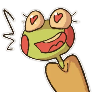 😍 kikker, liefde, harten, schattig, cartoon, dier, kawaii telegram sticker