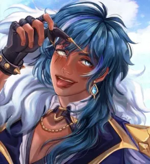 🌟 Kaeya Genshin Impact Anime, Videogioco, Genshin Impact, Kaeya, Personaggio, Fan art telegram sticker