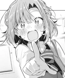 😳 anime girl, manga, anime, finger pointing, cartoon telegram sticker