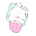 😴 토끼, 귀여운, 카와이, 동물, 스티커 telegram sticker