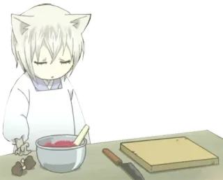 🍝 Tomoe Kamisama Kiss anime, cooking, chibi, Tomoe, Kamisama Kiss, kitsune telegram sticker