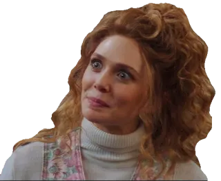 😦 Wanda Maximoff femme, visage, expression, portrait, personne telegram sticker