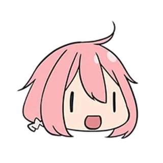 🏕 อนิเมะ, การ์ตูน, น่ารัก, ผมสีชมพู, หัว, คาวาอิ, จิบิ telegram sticker