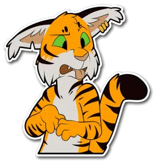 😨 tiger, animal, cartoon, funny, furry telegram sticker