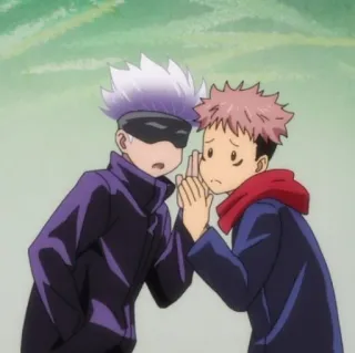 ➿ Gojo Satoru, Yuji Itadori Jujutsu Kaisen animé, jujutsu kaisen, gojo satoru, yuji itadori, personnage telegram sticker