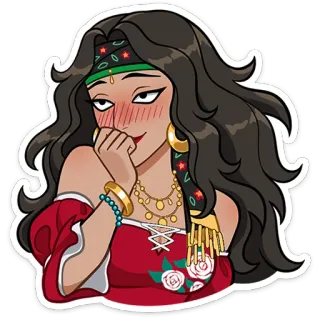 ☺ woman, flirty, girl, beautiful, fashion, jewelry, gypsy, portrait telegram sticker