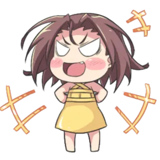 😌 anime, manga, angry, frustrated, cartoon, chibi, cute telegram sticker