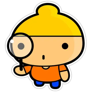 🧐 dessin animé, détective, loupe, recherche, kawaii, personnage, enquête telegram sticker