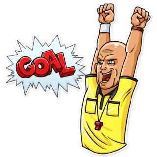 🤩 GOAL árbitro, gol, deportes, celebración whatsapp sticker