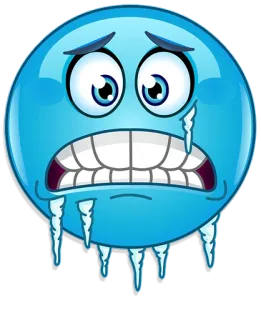 🥶 Emoji, Triste, Frio, Congelado, Gelo, Azul telegram sticker