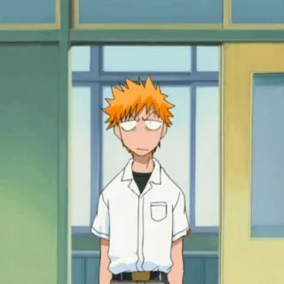 🍁 Ichigo Kurosaki Bleach Anime, Manga, Ichigo Kurosaki, Bleach, Divertente, Espressione telegram sticker