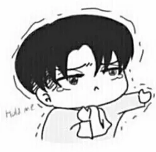 ☹ Hold me anime, chibi, sad, cute, character, fanart telegram sticker