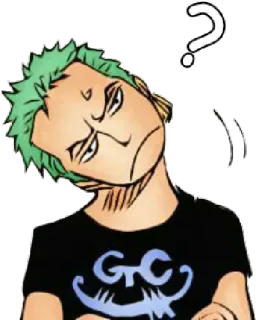 ❔ Zoro One Piece anime, confused, question, roronoa, pirate telegram sticker