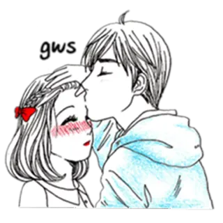 😘 Kuss, Paar, Liebe, Zuneigung, Romantik telegram sticker