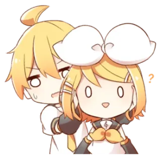 💭 Anime, Vocaloid, Rin, Len, Lucu, Kawaii, Kartun telegram sticker