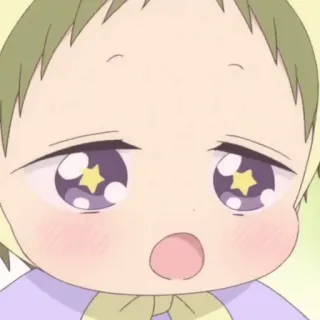 💗 Аниме, Малыш, Милый, Мультфильм, Звёздные глаза telegram sticker