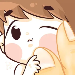 👶 dễ thương, hoạt hình, nhân vật, đỏ mặt, nháy mắt, anime, nhãn dán telegram sticker