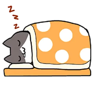 💤 chat, dormir, couverture, animal, dessin animé, mignon whatsapp sticker